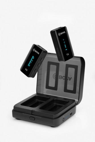 Boya BY-XM6-K1 Компактный беспроводной микрофон с зарядным кейсом (Черный)