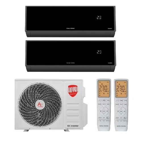Мульти сплит система на 2 комнаты Royal Thermo RTFMO/out-18HN8 / RTFMI/in-09HN8/black - 2 шт. Комплект Barocco Black
