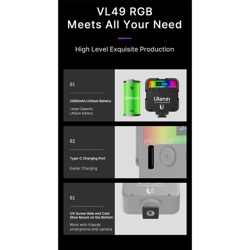 Осветитель Ulanzi VL49 RGB Чёрный