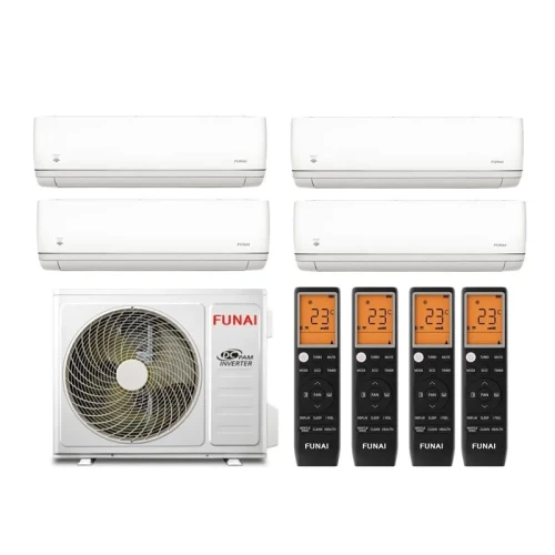 Мульти сплит система на 4 комнаты Funai RAM-I-4SKG105HP.02/U / RAM-I-KD30HP.W02/S - 4 шт. Комплект Kadzoku Shinkirigami