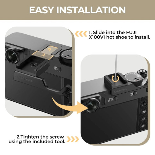 Упор для большого пальца Freewell Thumb Grip + Сold shoe для Fujifilm X100VI Чёрный