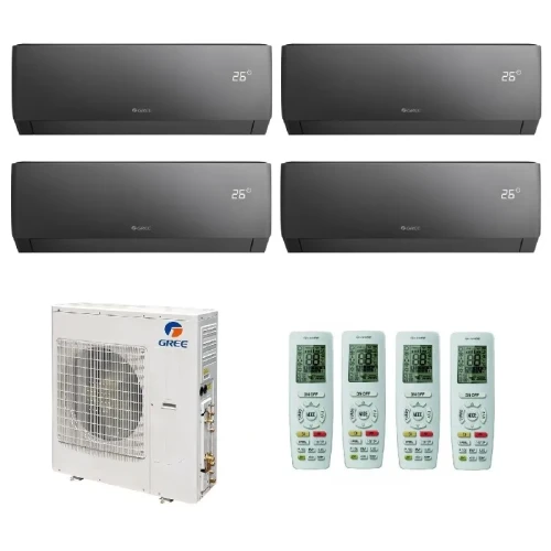 Мульти сплит система на 4 комнаты Gree GWHD(36)NK6LO(LC)(LH) / GWH09AGCXB-K6DNA4F/ - 4шт. Комплект Pular Black