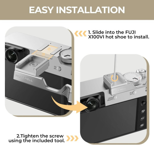 Упор для большого пальца Freewell Thumb Grip + Сold shoe для Fujifilm X100VI Серебро