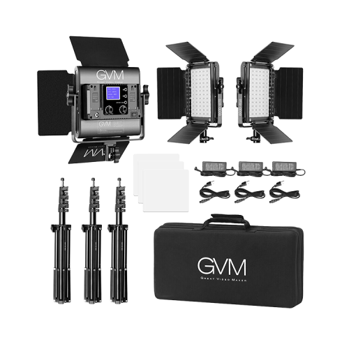 Комплект осветителей GVM 800D-RGB (3шт + софтбоксы)