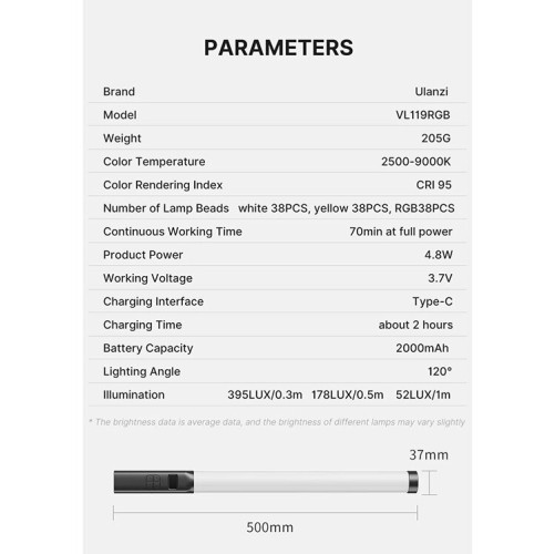 Осветитель Ulanzi VL119 RGB (Уцененный кат.Б)