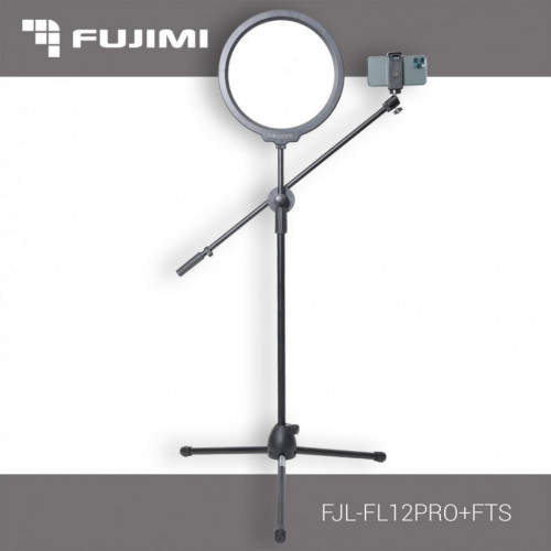 Fujimi FJL-FL12PRO+FTS Профессиональная лампа с мягким заполняющим светом + стойка 133 см с креплением для смартфона
