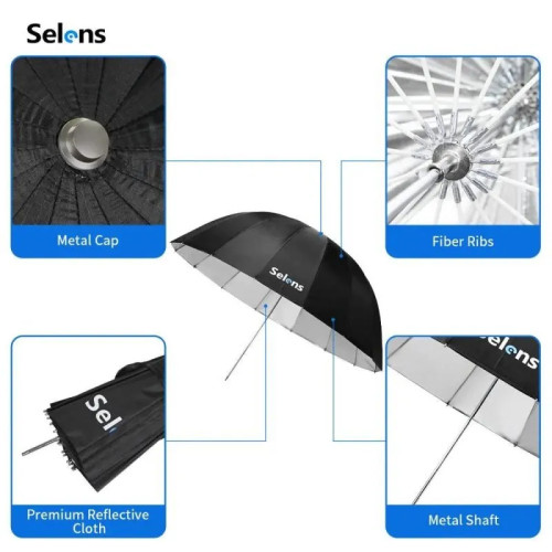 Selens 698202 U65-R зонт на отражение серебро 165 см