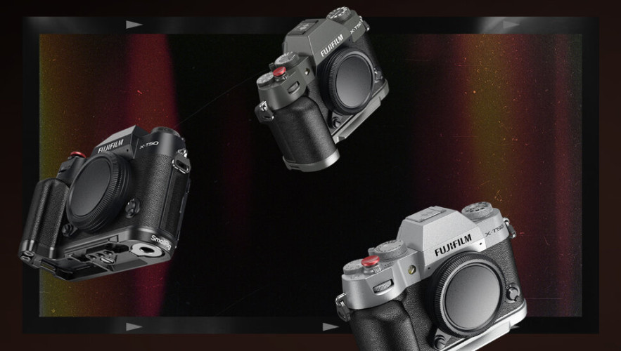 Площадка с рукояткой SmallRig Silicone для Fujifilm X-T50 Тёмное серебро