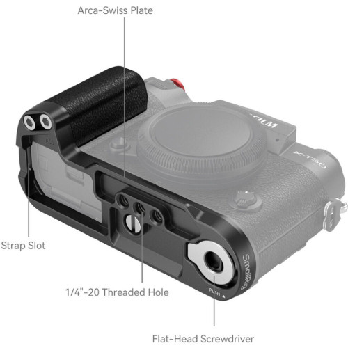 Площадка с рукояткой SmallRig Silicone для Fujifilm X-T50 Чёрная