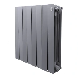 Радиатор биметаллический Royal Thermo PianoForte 500 Silver Satin - 8 секц. Pianoforte 500 new