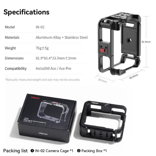 Клетка Ulanzi IN-2 для Insta360 Ace/Ace Pro