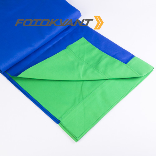 Fotokvant BG-3030D Blue Green фон двусторонний тканевый 3х3 м синий и зеленый