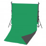 Fotokvant BG-3030D Green Grey фон двусторонний тканевый 3х3 м серый и зеленый
