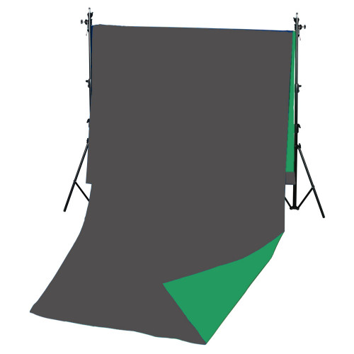 Fotokvant BG-3030D Green Grey фон двусторонний тканевый 3х3 м серый и зеленый
