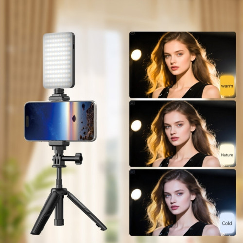 Осветитель с держателем смартфона Apexel JJ077FL Vlog Light Tripod Kit