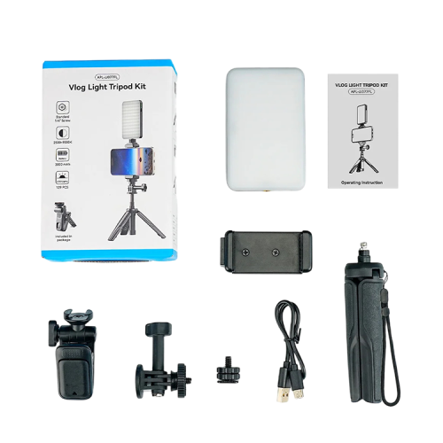Осветитель с держателем смартфона Apexel JJ077FL Vlog Light Tripod Kit