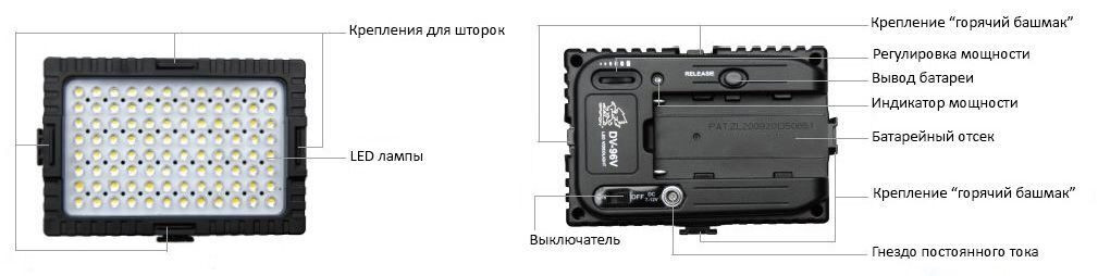 Grifon Стол для фотосъёмки DVK-296V-K1 с 2-мя LED-осветителями (96 диодов) на гибких штангах