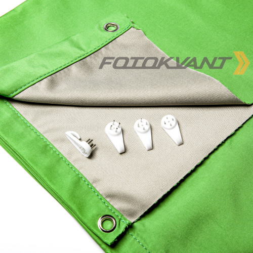 Fotokvant BGF-1520 Grey/Green фон тканевый двусторонний 150х200 см серый/зеленый