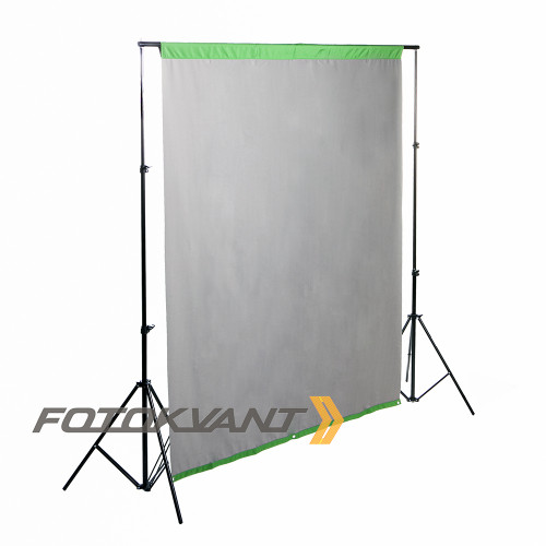 Fotokvant BGF-1520 Grey/Green фон тканевый двусторонний 150х200 см серый/зеленый