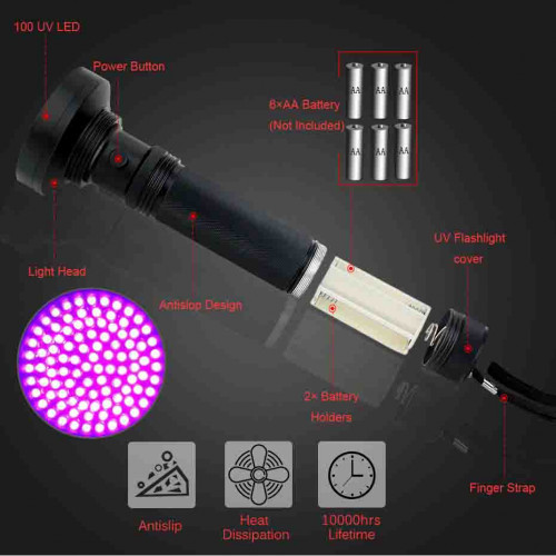 Fotokvant LED-100UV ультрафиолетовый фонарик для спецэффектов