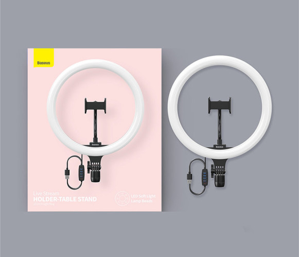 Осветитель кольцевой Baseus Live Stream 12" Чёрный