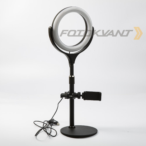 Fotokvant LEDF-537A1 Black KIT кольцевой осветитель USB с подставкой черный