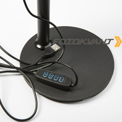 Fotokvant LEDF-537A1 Black KIT кольцевой осветитель USB с подставкой черный