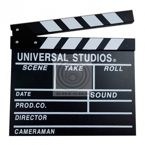 Clapper-2 хлопушка 20х30 см черно-белая деревянная с английским текстом