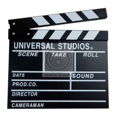 Clapper-2 хлопушка 20х30 см черно-белая деревянная с английским текстом