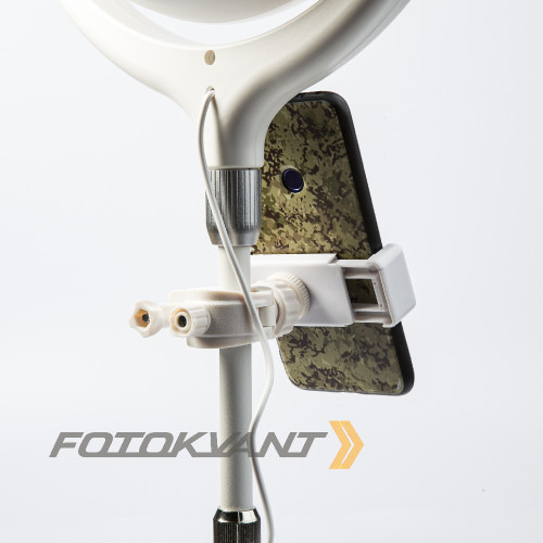 Fotokvant LEDF-539AJ White KIT кольцевой осветитель настольный с подставкой белый