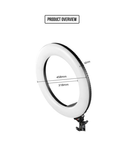Осветитель кольцевой Tolifo R-48B Lite (3200-5600К) Черный