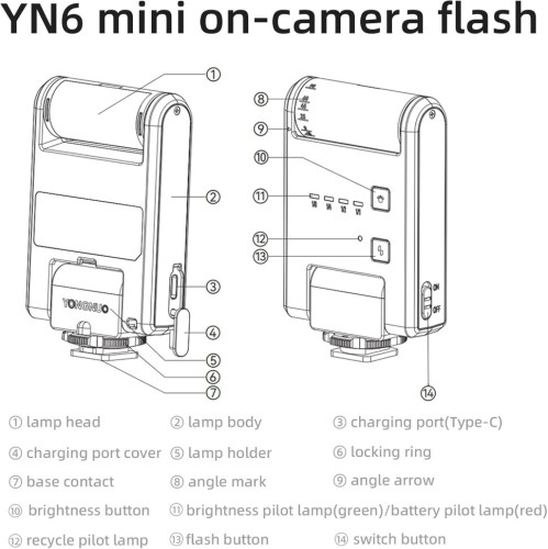 Фотовспышка YongNuo YN6 mini Flash для Sony Серебро