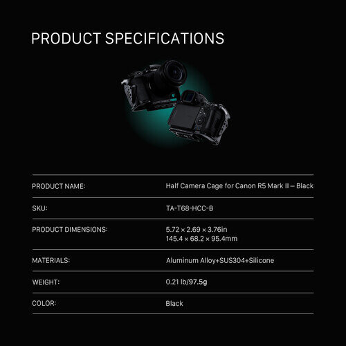 Клетка Tilta Half Cage для Canon R5 Mark II Чёрная