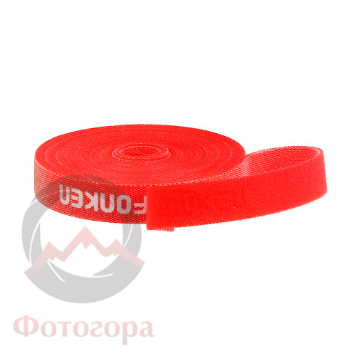 Fotokvant Tape-27R текстильная лента-липучка для организации проводов в студии красная